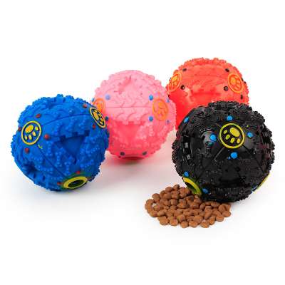 Pet ball toy leakage food chewing dog toys squeaky dog ball