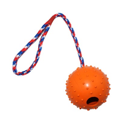 Pet rubber training chew toy dog rubber ball with string