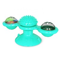 Interactive Turntable Teasing Cat Toy with Led Ball and Catnip Ball