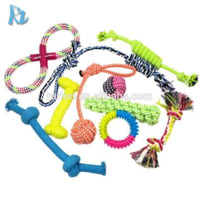 Cotton Rope Dog Toy Set 10 Pack Ball Rope Chew Training Dog Toys Pack