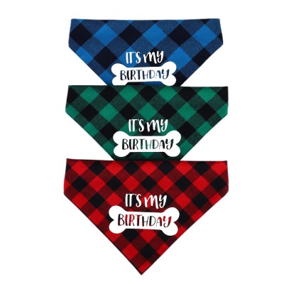 Amazon top seller adjustable 3 colors birthday big dog bandana