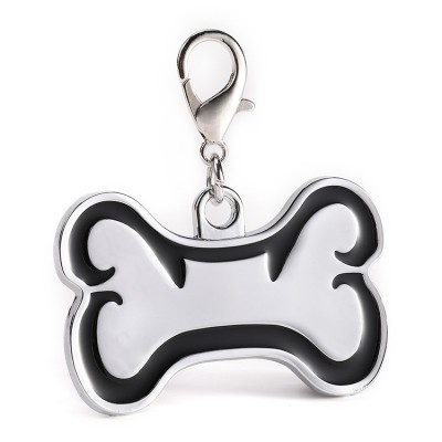 High quality pet bone metal dogtags black