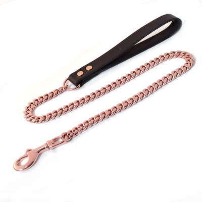 Heavy duty swivel hook stainless steel cuban link dog leash