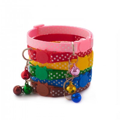 Mix colors cat dog collar cute small polka dot fancy cat collars