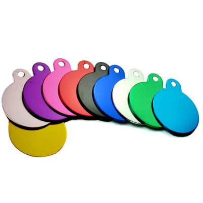 Bulk 10 colors anodized aluminum blank round dog tag