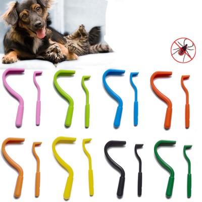 Hot selling pet tick remover 9 colors plastic cat dog flea remover