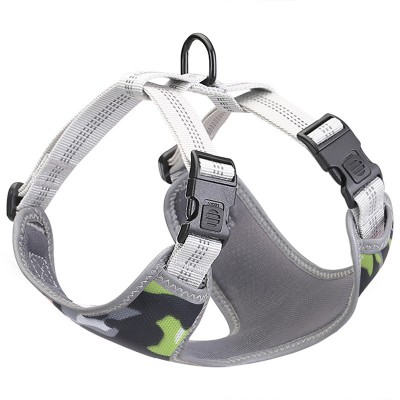 Adjustable no pull puppy harness reflective dog harness camo