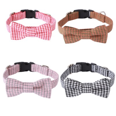 Private label 4 colors dog bowtie collar for medium large dogs