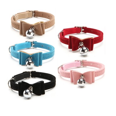 Cat bow tie 6 colors adjustable dog collar with bow