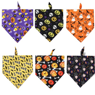 Factory wholesale halloween print dog bandana reversible