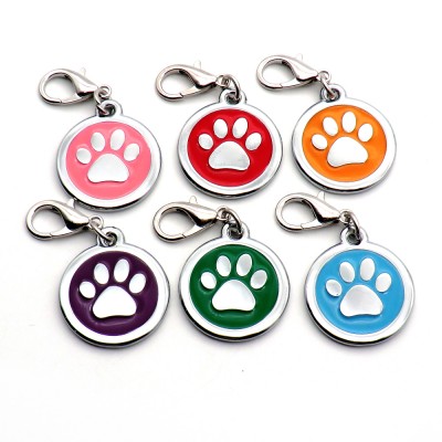 Pet dog collar accessories personalized paw shape dog nametag