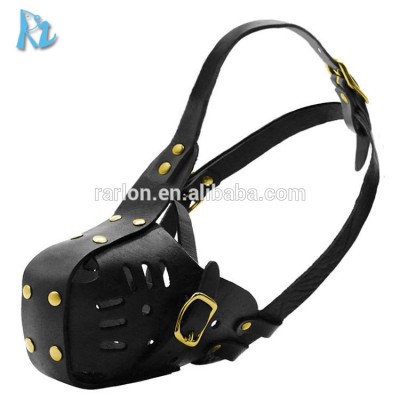 Customized High Quality Genuine Leather Dog Protect Mouth Muzzle