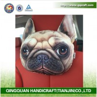 QQ Pet Factory High Quality Cute 3D Printed Cat & Dog Face Headrest Pillow