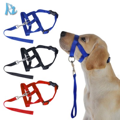 Adjustable Solid Color Unique Dog Muzzle Nylon Webbing For Biting