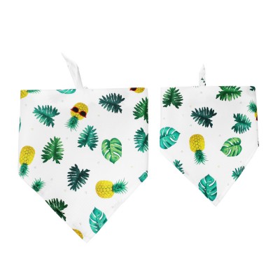 Rarlon dog scarf OEM logo custom fruits designs dog bandana white