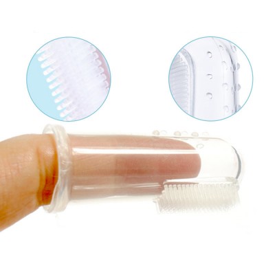 FDA approved silicone dog brush cleaning soft dog finger toothbrush